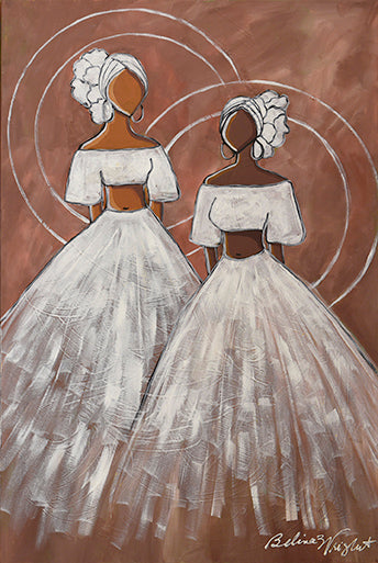 2 Women in White Turbans Original Painting