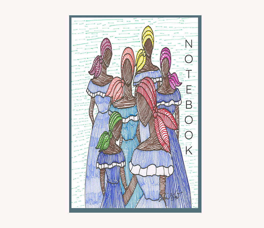 Haitian Women with Scarves Notebook 6 x 9 100 Blank Pages