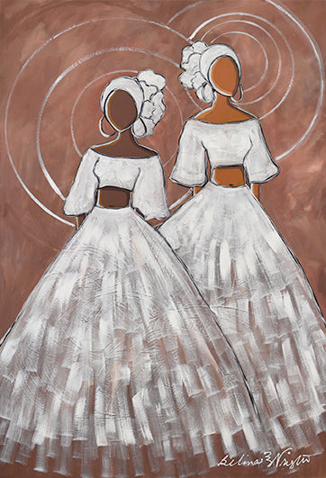 2 Women in White Original Painting