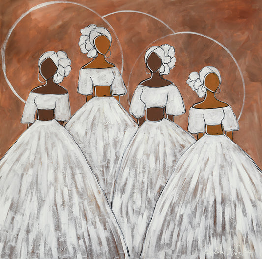 Women in White Turbans Original Painting