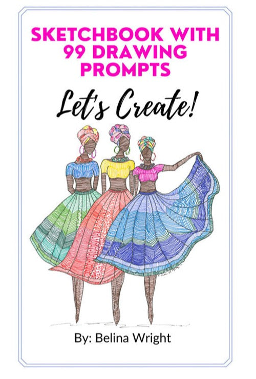 Sketchbook with 99 Drawing Prompts: Blank Pages, 8.5 x 11inches Paperback
