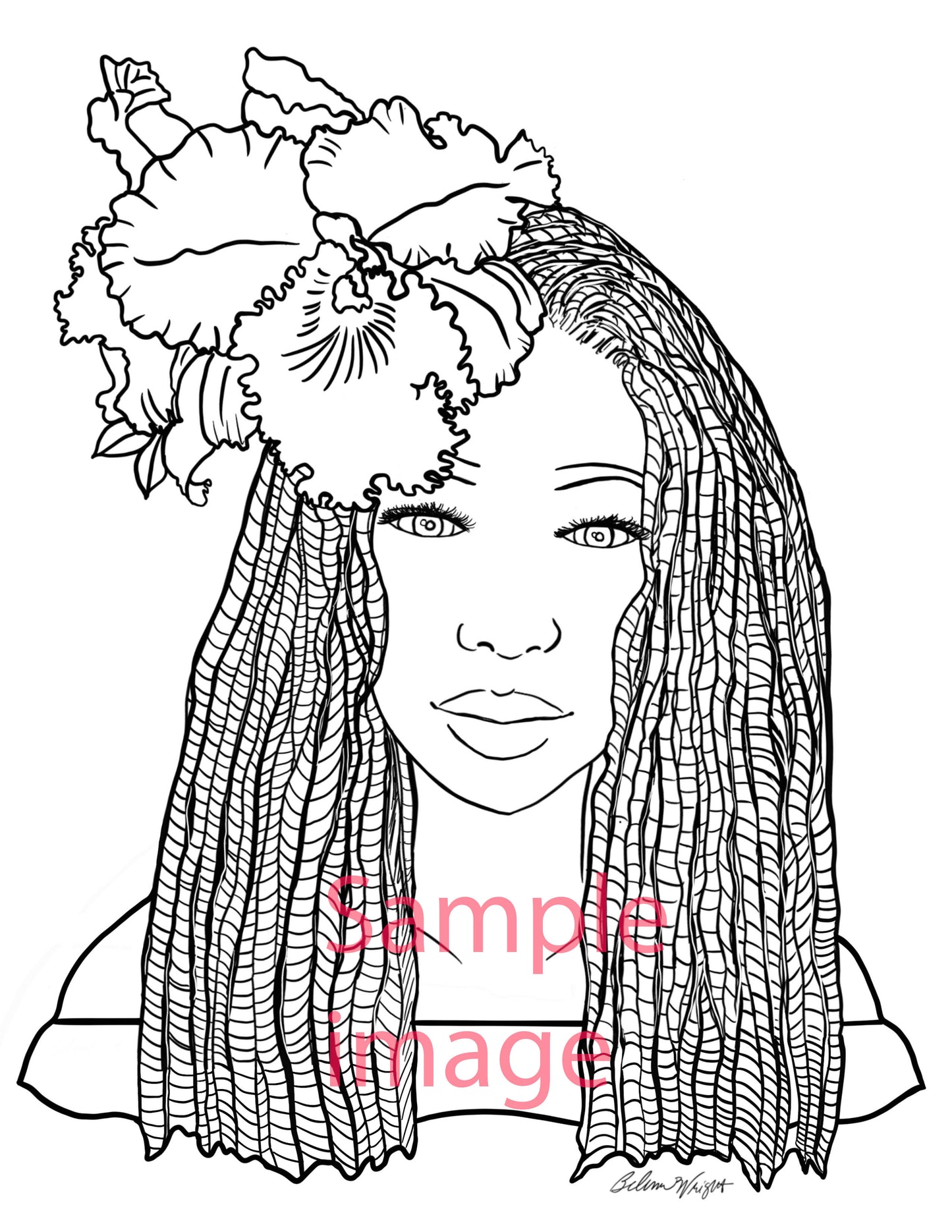 She Blooms Coloring Book for Teens and Adults by: Belina Wright 8.5x11in.